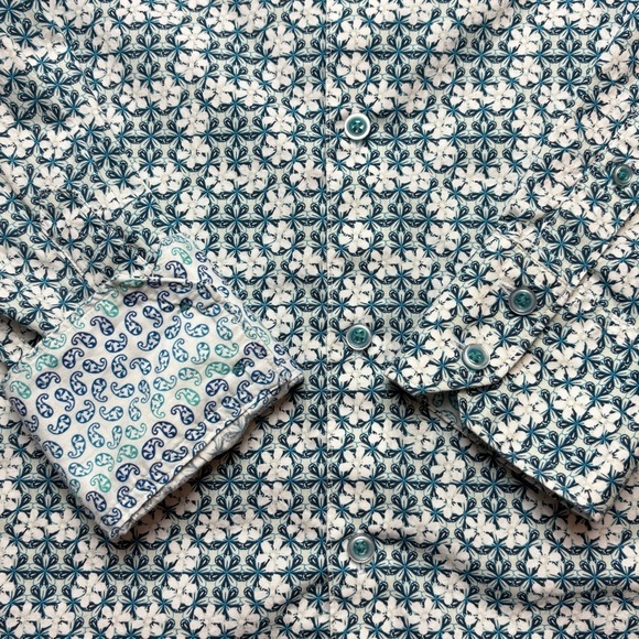 Robert Graham Shirt Mens Size M Hanover Floral Geo Flip Cuff Button Up Classic - Picture 3 of 11